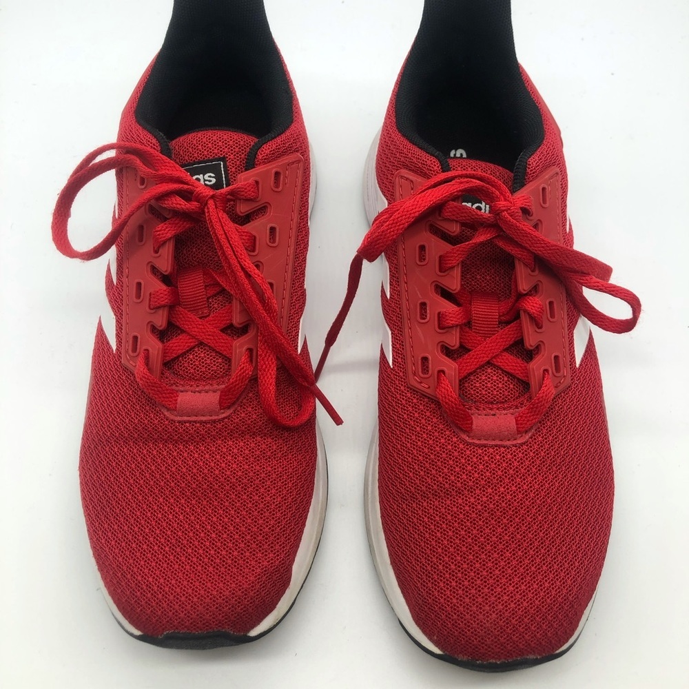 Adidas red running shoe
